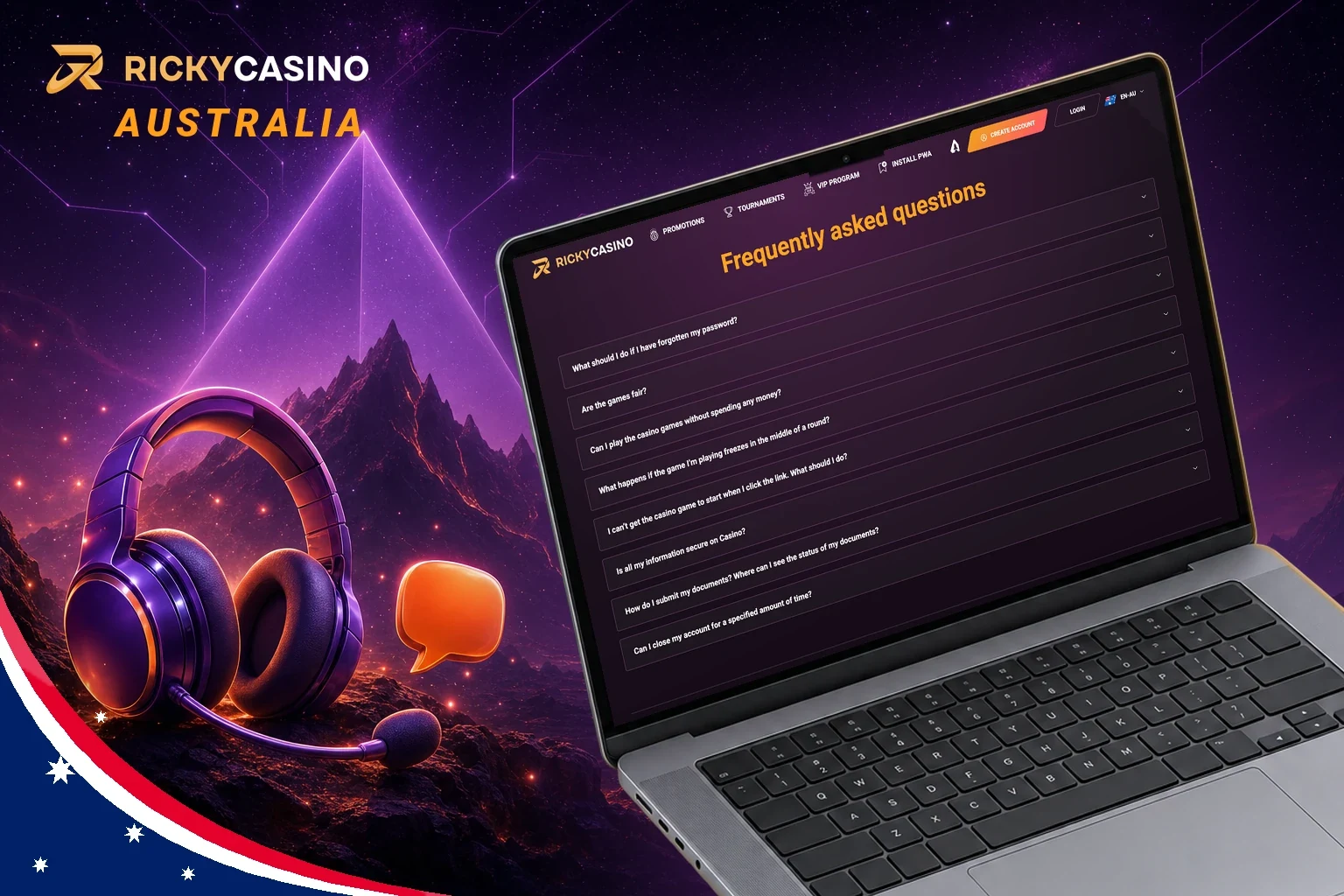 Ricky Casino FAQ and support page